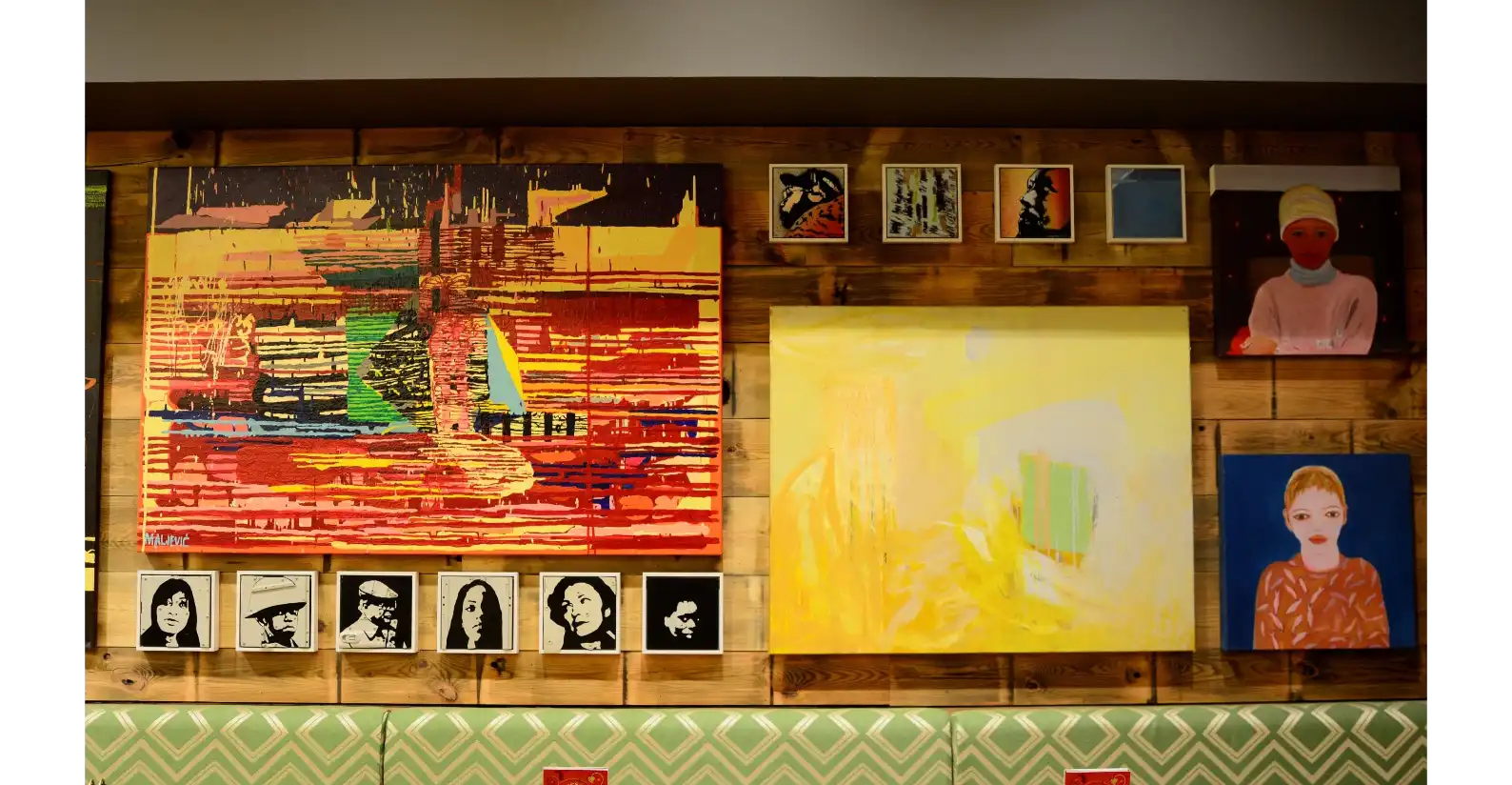 Nando's restaurant vibrant art on the wall