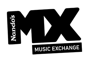 Nando's Music Exchange logo featuring white text on a black background.