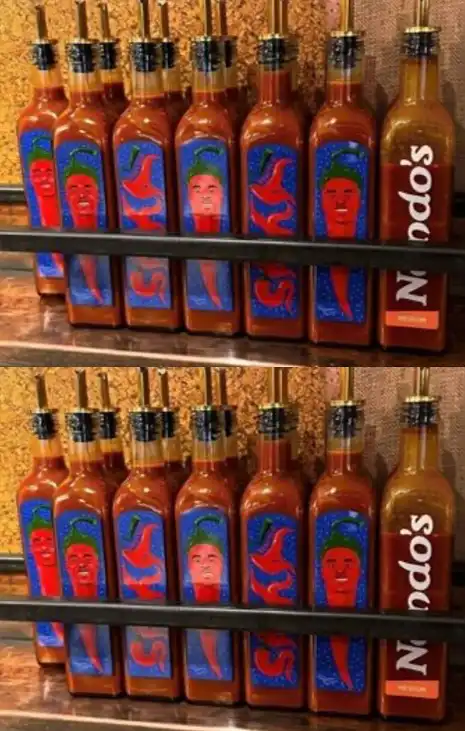 PERi PERi Saka bottle in Nando's restaurant